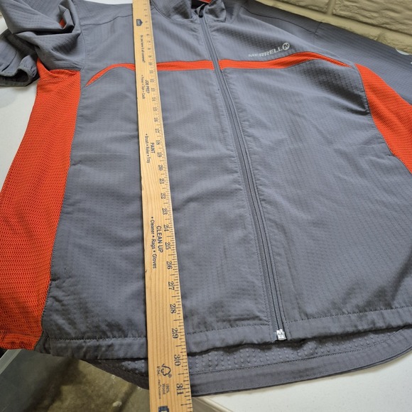 Merrell Jacket Mens XL Orange Gray Full Zip Wind Running Hiking Lightweight‎ - Picture 9 of 10